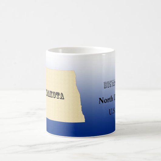 Tasse - Nord-Dakota Staat Karte mit Stadt (Mittel)