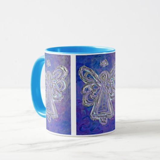 Tasse oder Cup für lila Engel (Vorderseite Links)