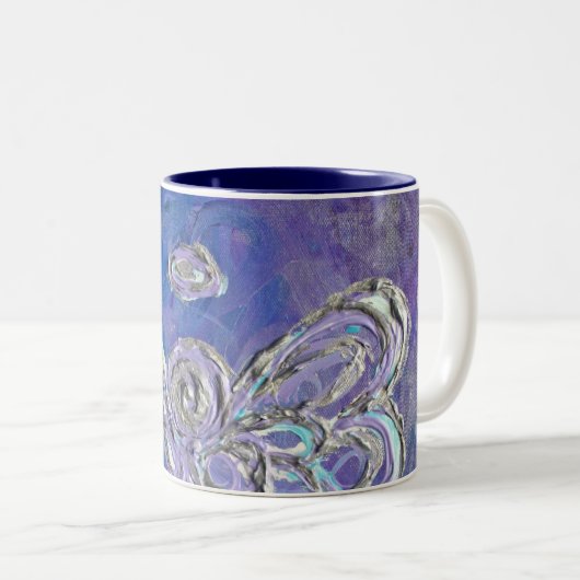 Tasse oder Cup für lila Engel-Wings (VorderseiteRechts)