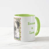 Tasse ohne Knochen: Mops/Rettung ist Liebe (VorderseiteRechts)