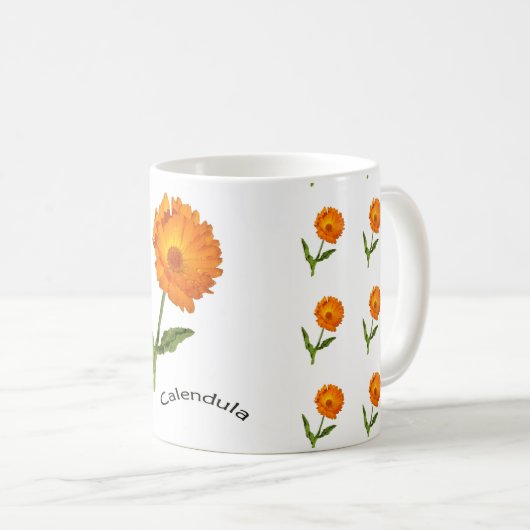Tasse - Orange Calendula Blume (VorderseiteRechts)
