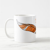 Tasse - Orange Feathers und Name (Links)