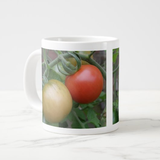 Tasse Orange und Rote Tomaten (Vorderseite Links)