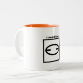 Tasse - Orienteering - ich benötige Liebe (Vorderseite Links)