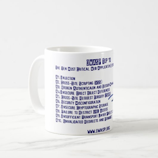 Tasse OWASP Spitzen-10 (Vorderseite Links)