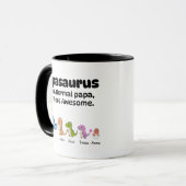 Tasse Papa, Papasaurus Dinosaurier 4 Kinder (Vorderseite Links)