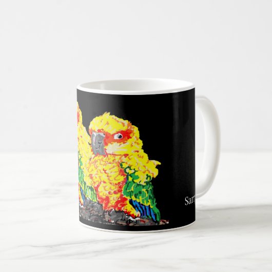Tasse: Papageien Kaffeetasse (VorderseiteRechts)