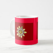 Tasse, PASSION_FLOWER, dar rotes bkgrnd Kaffeetasse (Vorderseite Links)