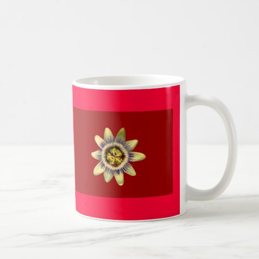 Tasse, PASSION_FLOWER, dar rotes bkgrnd Kaffeetasse (Rechts)