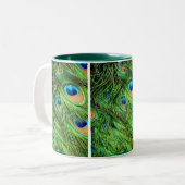 Tasse, Peacock Feathers Zwei-Tone-Kaffee-Tasse Zweifarbige Tasse (Vorderseite Links)