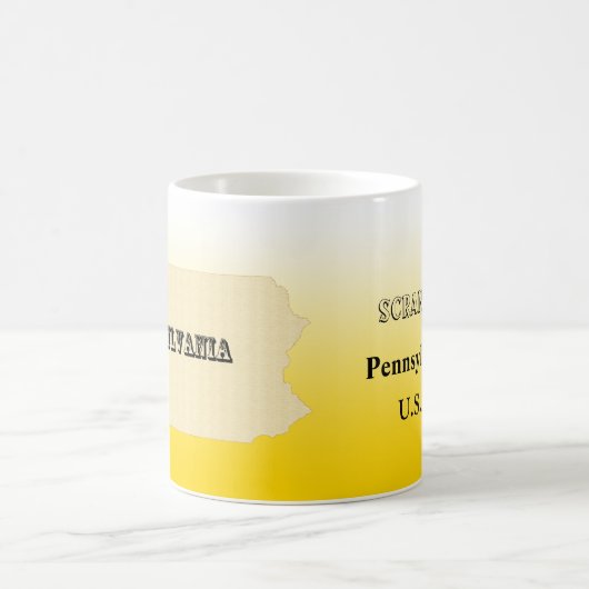 Tasse - Pennsylvania Staat Karte mit Stadt (Mittel)