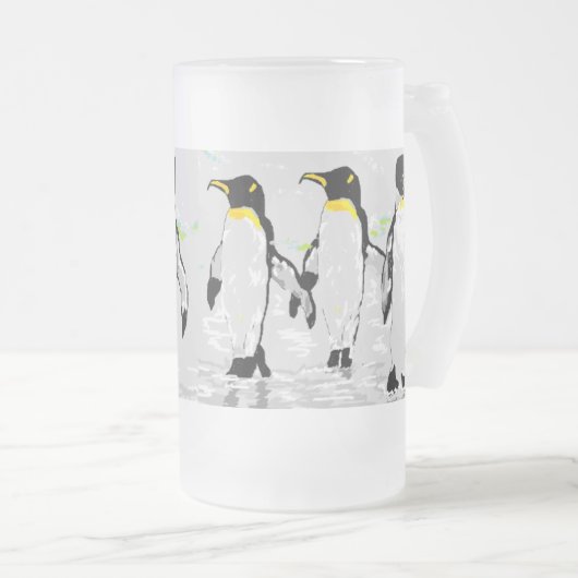 Tasse: Penquins Mattglas Bierglas (VorderseiteRechts)