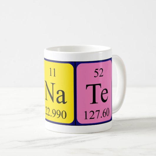 Tasse periodischer Tabellennamen rennen (VorderseiteRechts)