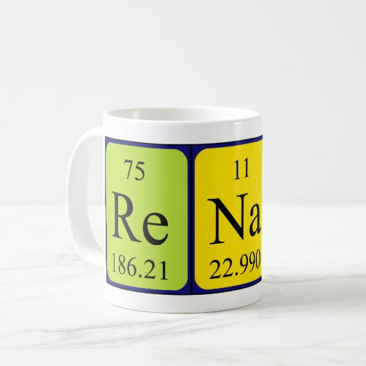 Tasse periodischer Tabellennamen rennen (Vorderseite Links)