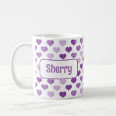 Tasse personalisiert Lila Herz (Links)