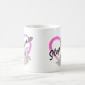 Tasse personalisiertes Blumenherz (Mittel)