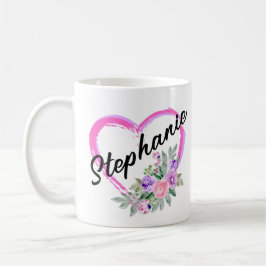 Tasse personalisiertes Blumenherz