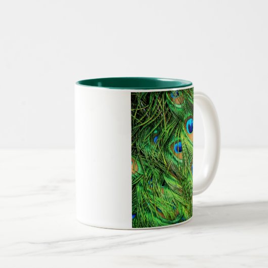 Tasse, Pfauenfedern Zweifarbige Tasse (VorderseiteRechts)