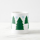 Tasse - Pinienbäume mit Schneeflocken (Mittel)