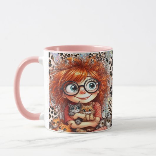 Tasse Pink I Love Cats (Links)