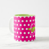 Tasse Pink Polka Dot Logo Design (Vorderseite Links)