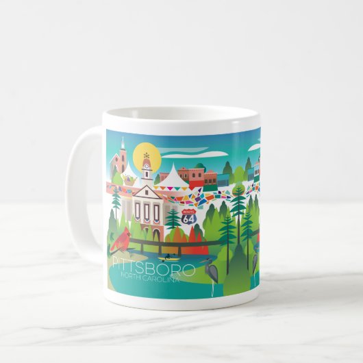 Tasse Pittsboro, North Carolina 11oz oder 15oz (Vorderseite Links)
