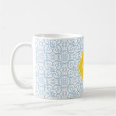 Tasse Placid Blue Damask Monogram (Links)