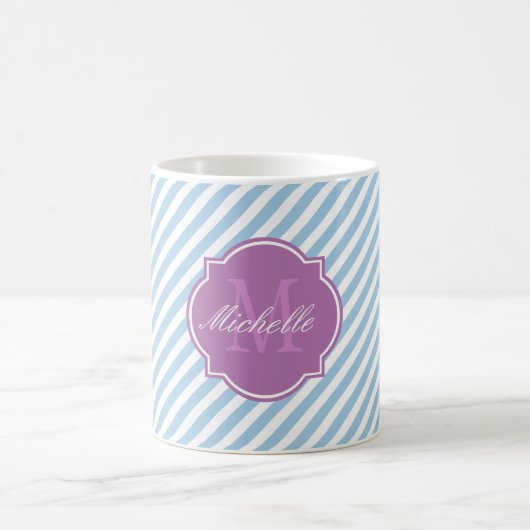 Tasse Placid Blue Strip Monogram (Mittel)