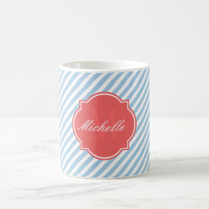 Tasse Placid Blue Strip Monogram