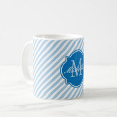 Tasse Placid Blue Strip Monogram (Vorderseite Links)