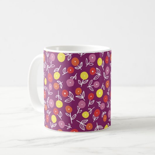 Tasse Plum Floral Ditsy (Vorderseite Links)