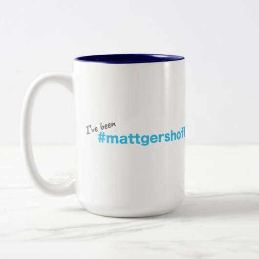 Tasse - Podcast-Logo und #mattgershoffed (Links)