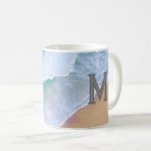 Tasse-Pokal-Surf-Design mit Monogramm-Geschenk Kaffeetasse (VorderseiteRechts)