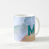 Tasse-Pokal-Surf-Design mit Monogramm-Geschenk Kaffeetasse (VorderseiteRechts)