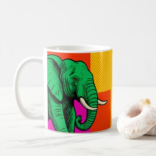 Tasse - Pop Art Elephant (Mit Donut)