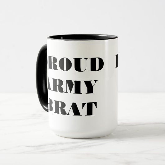 Tasse Proud Army Brat (Vorderseite Links)