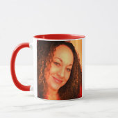 Tasse Rachel Dolezal mit rotem Griff (Links)