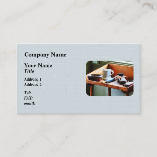 Tasse, Razor und Pinsel Visitenkarte