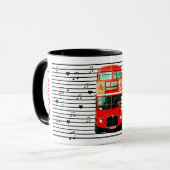 Tasse Red Bus Hört Musik (Vorderseite Links)