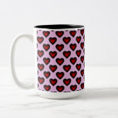 Tasse Red Hearts Pattern Rot und Rosa Kaffee (Links)