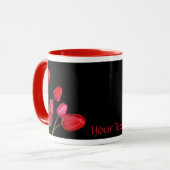 Tasse "Red Tulips on Black" (Vorderseite Links)