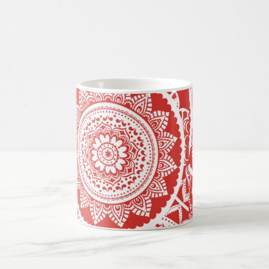 Tasse Red & White Mandala Muster (Mittel)