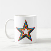 Tasse - Regenbogenfarbene Sterne und Initiale (Links)