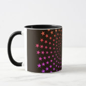 Tasse - Regenbogenfarbene Sternwirbel auf Schwarz (Links)