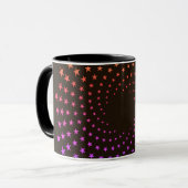 Tasse - Regenbogenfarbene Sternwirbel auf Schwarz (Vorderseite Links)