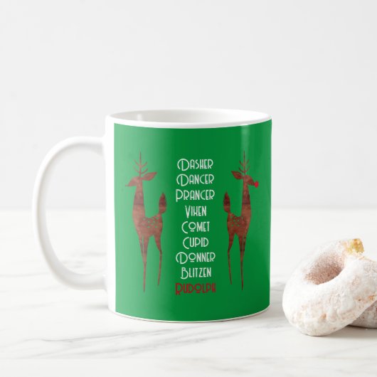 Tasse - Rentier des Weihnachtsmannes - Rudolph (Mit Donut)