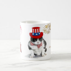 Tasse: Resoluter Felix, die Katze, auf Juli 4. Kaffeetasse