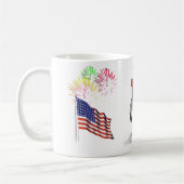 Tasse: Resoluter Felix, die Katze, auf Juli 4. Kaffeetasse (Links)