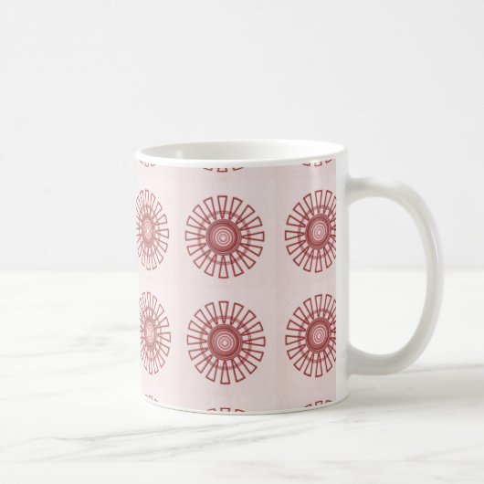 Tasse Retro Floral, Maroon (Rechts)