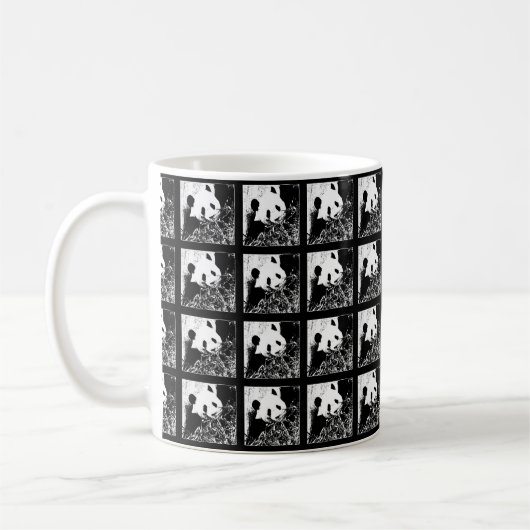 Tasse, Riesenpandas Pop Kunst, Schwarz und Weiß Kaffeetasse (Links)